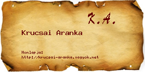 Krucsai Aranka névjegykártya